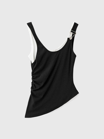 Split Decision Layered Tank – Black White