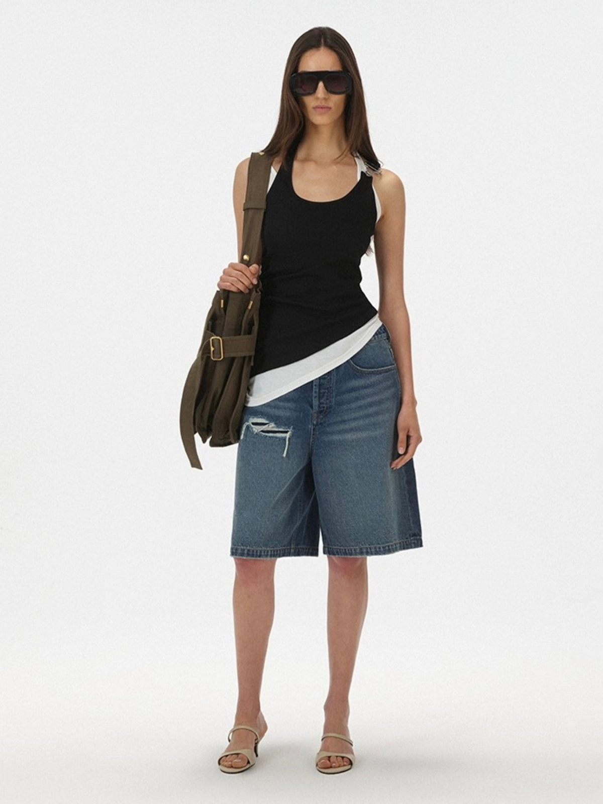 Split Decision Layered Tank – Black White
