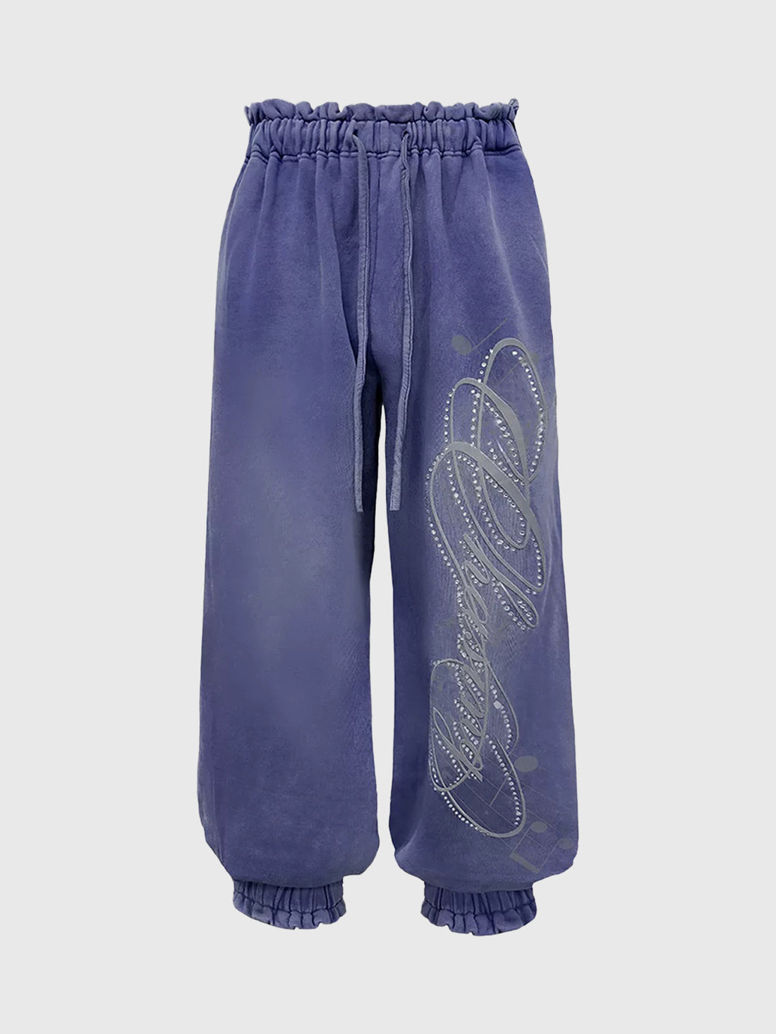 Brick Lane Lantern Rhinestone Sweatpants - Acid Blue