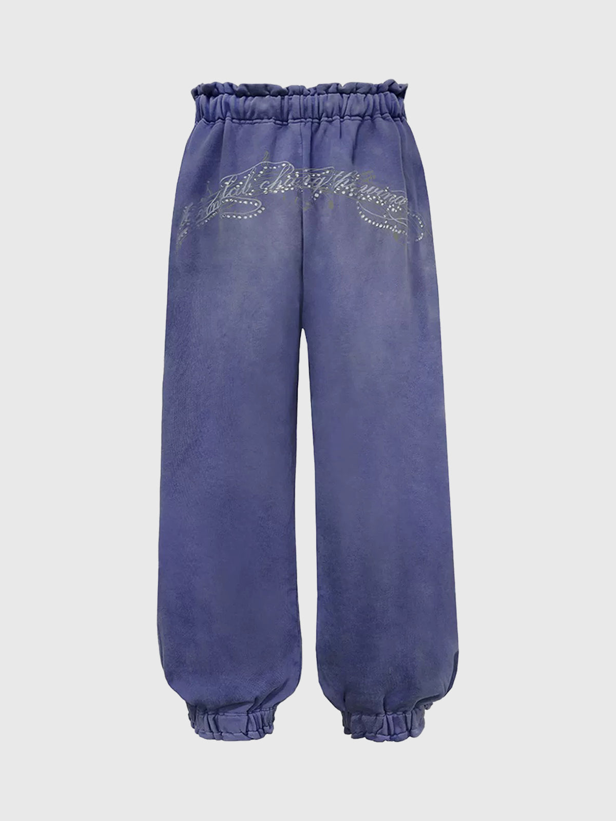 Brick Lane Lantern Rhinestone Sweatpants - Acid Blue