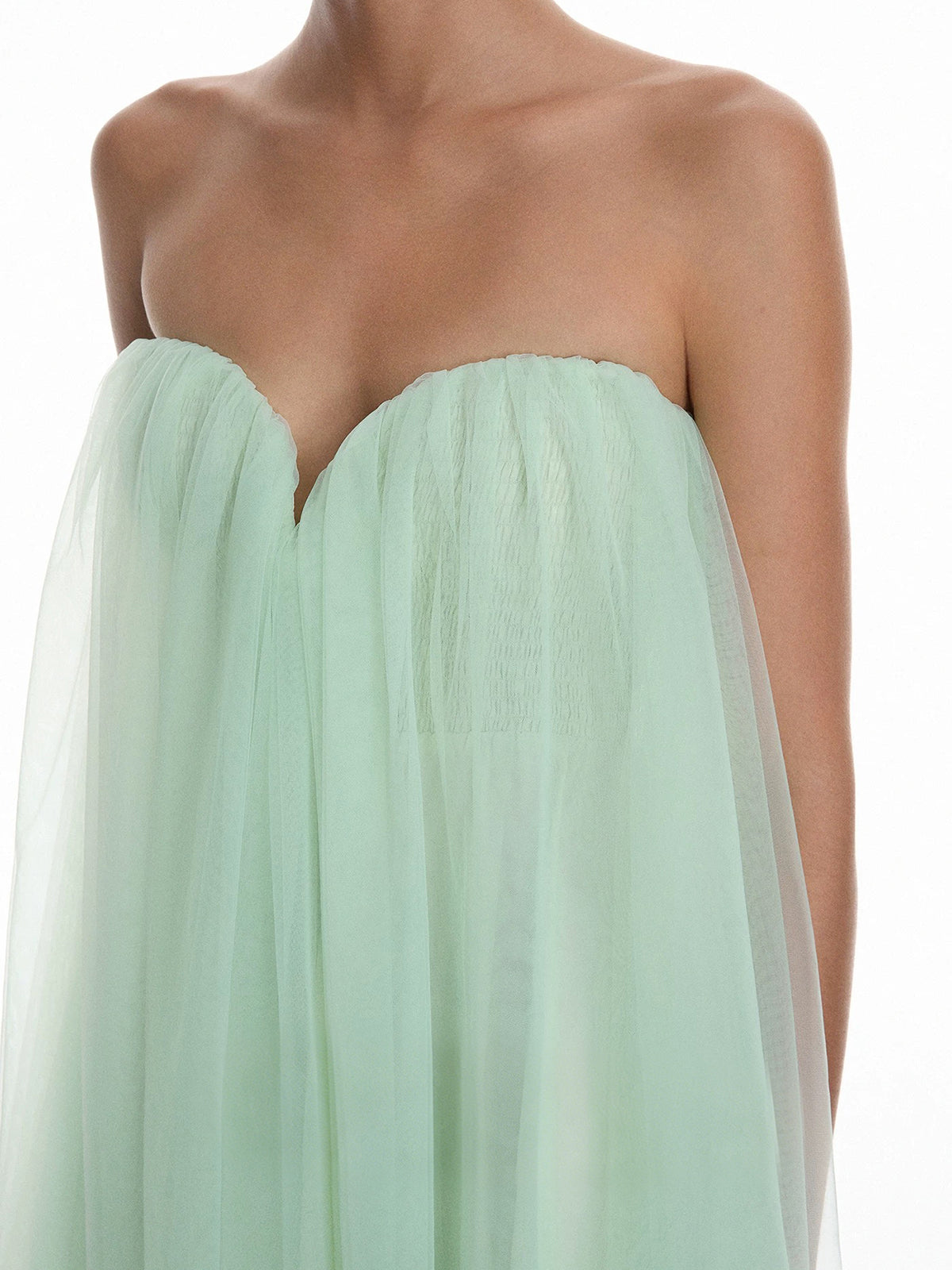 Dolled Office A-line Mesh Mini Dress - Mint