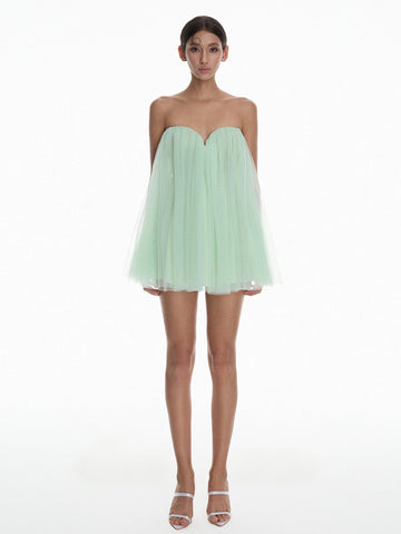 Dolled Office A-line Mesh Mini Dress - Mint