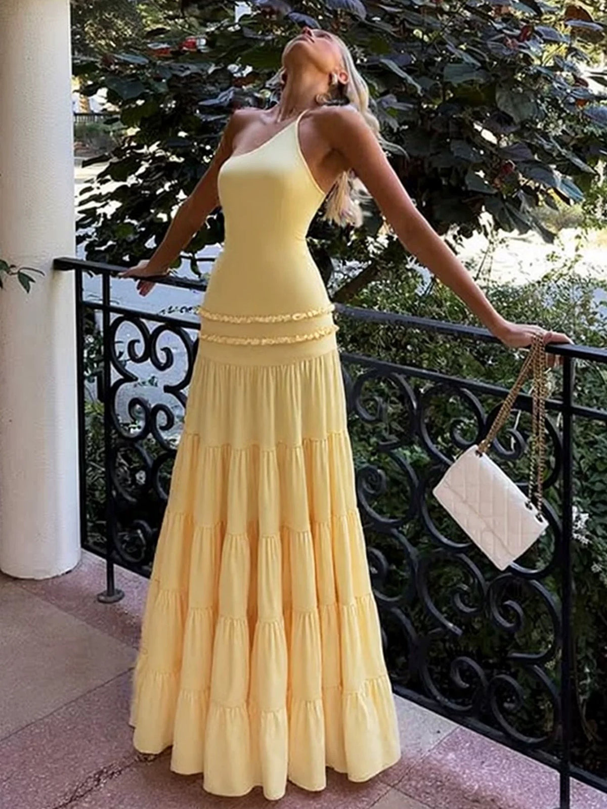 Dolled Office Waist-defining Maxi Dress - Yellow