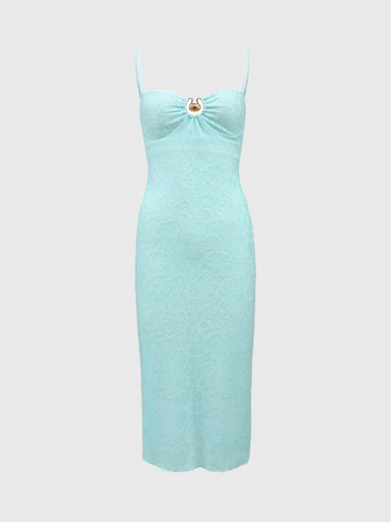Dolled Office Skimming Maxi Dress - Aqua