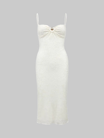 Dolled Office Skimming Maxi Dress - White