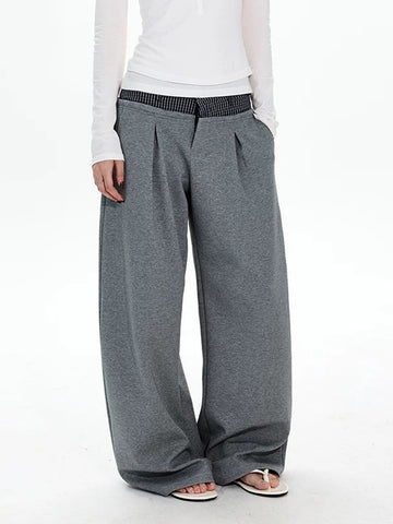 Double Agenda Wide Pants – Heather Grey