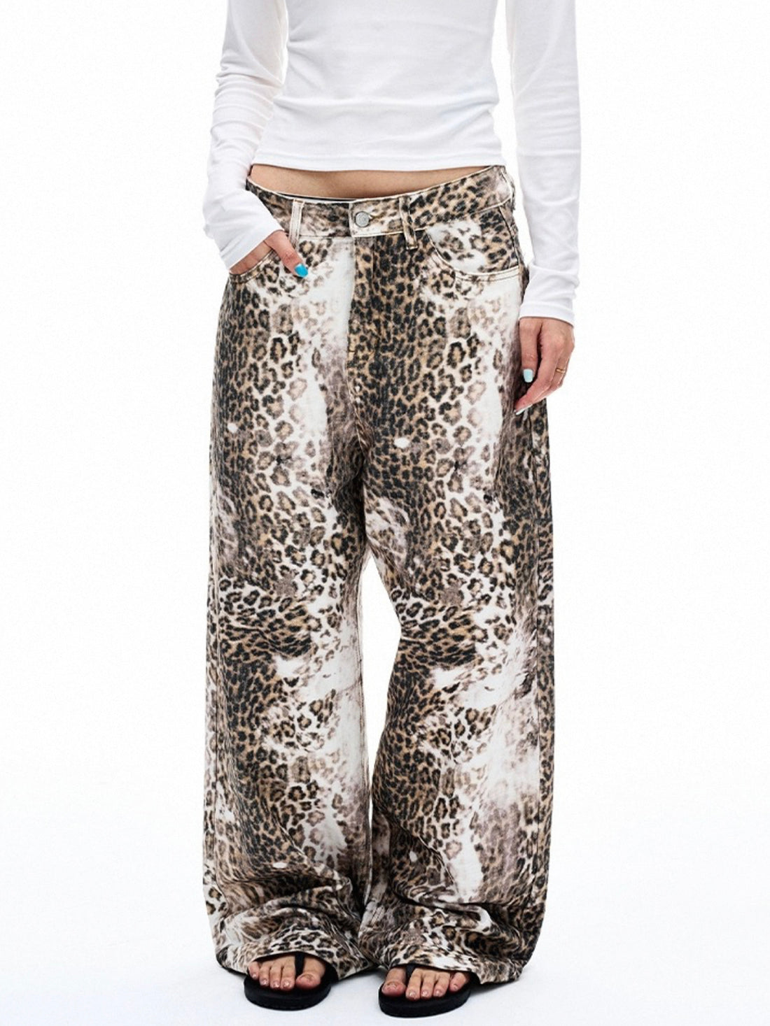 No Rush Wide Leopard Pants – Dark Cheetah