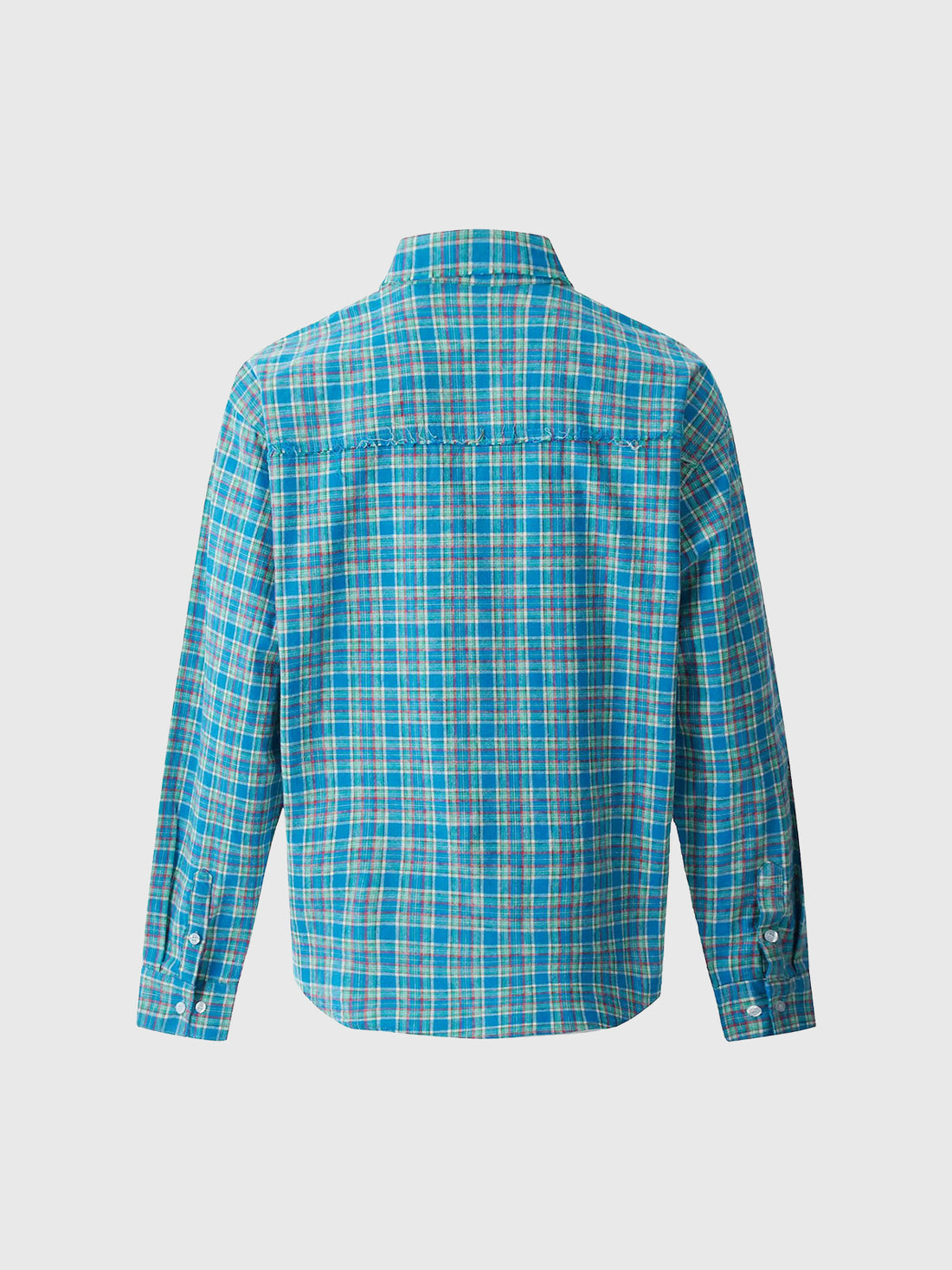 Co-ed Dorm Baggy Check Shirt - Aqua