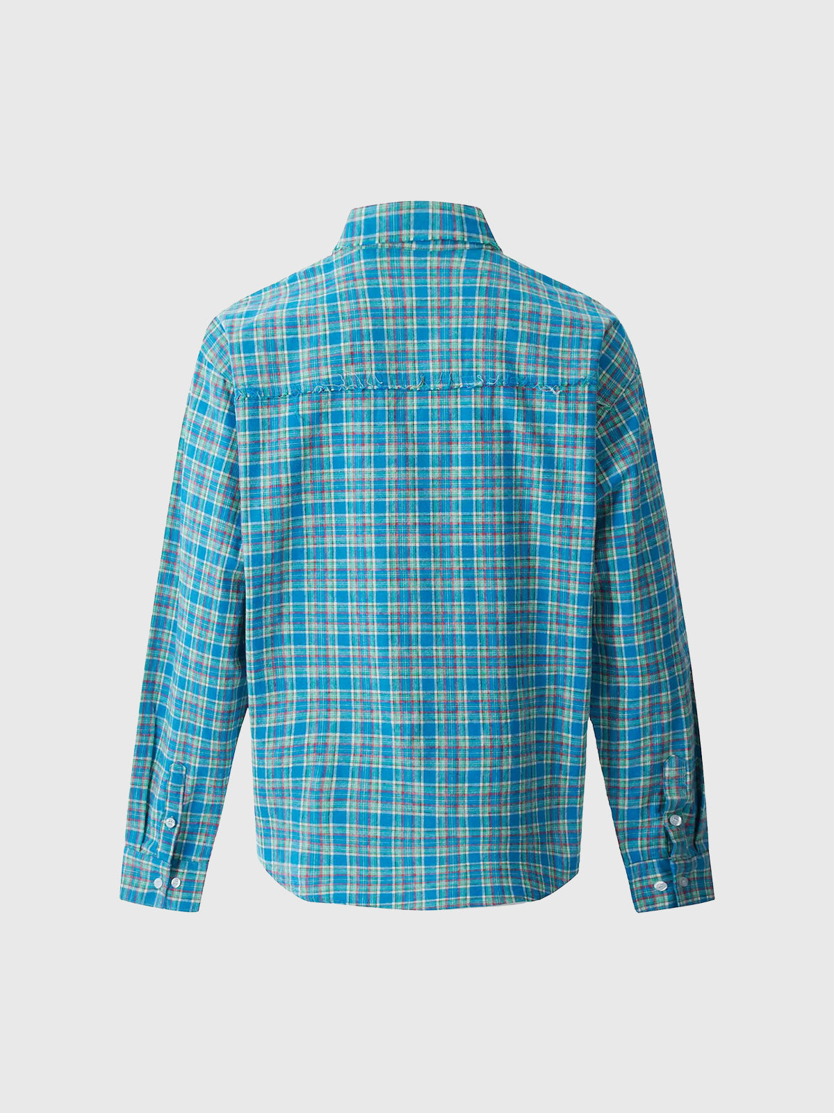 Co-ed Dorm Baggy Check Shirt - Aqua