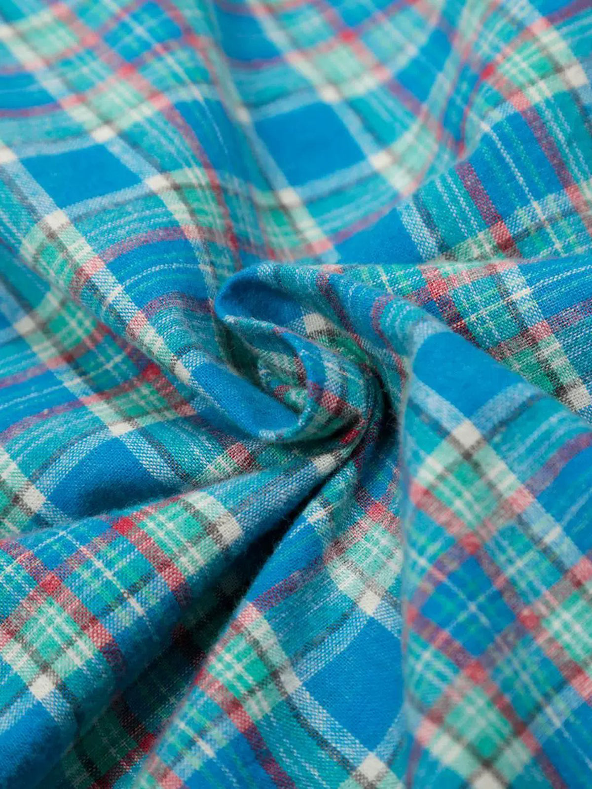 Co-ed Dorm Baggy Check Shirt - Aqua