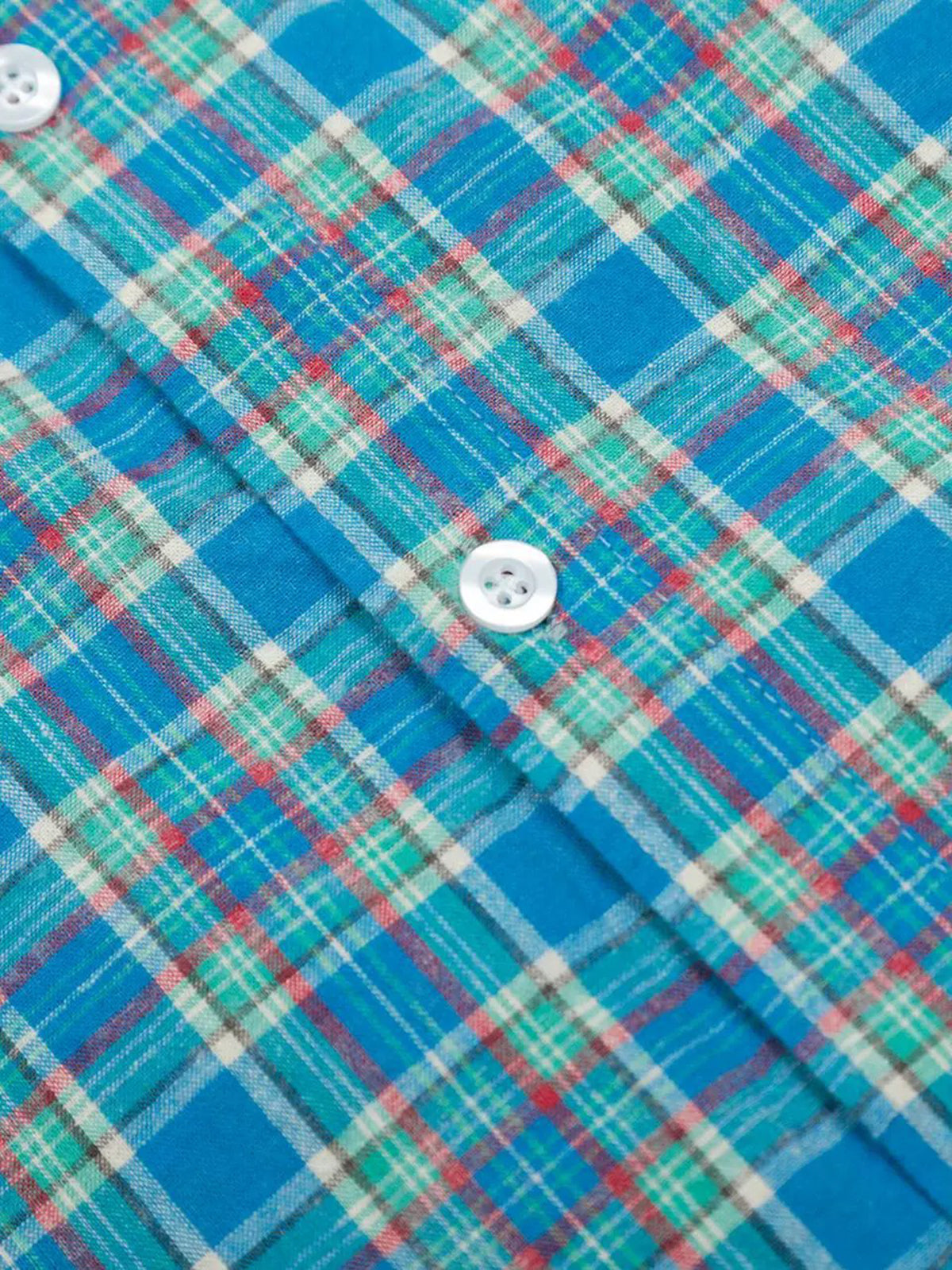 Co-ed Dorm Baggy Check Shirt - Aqua