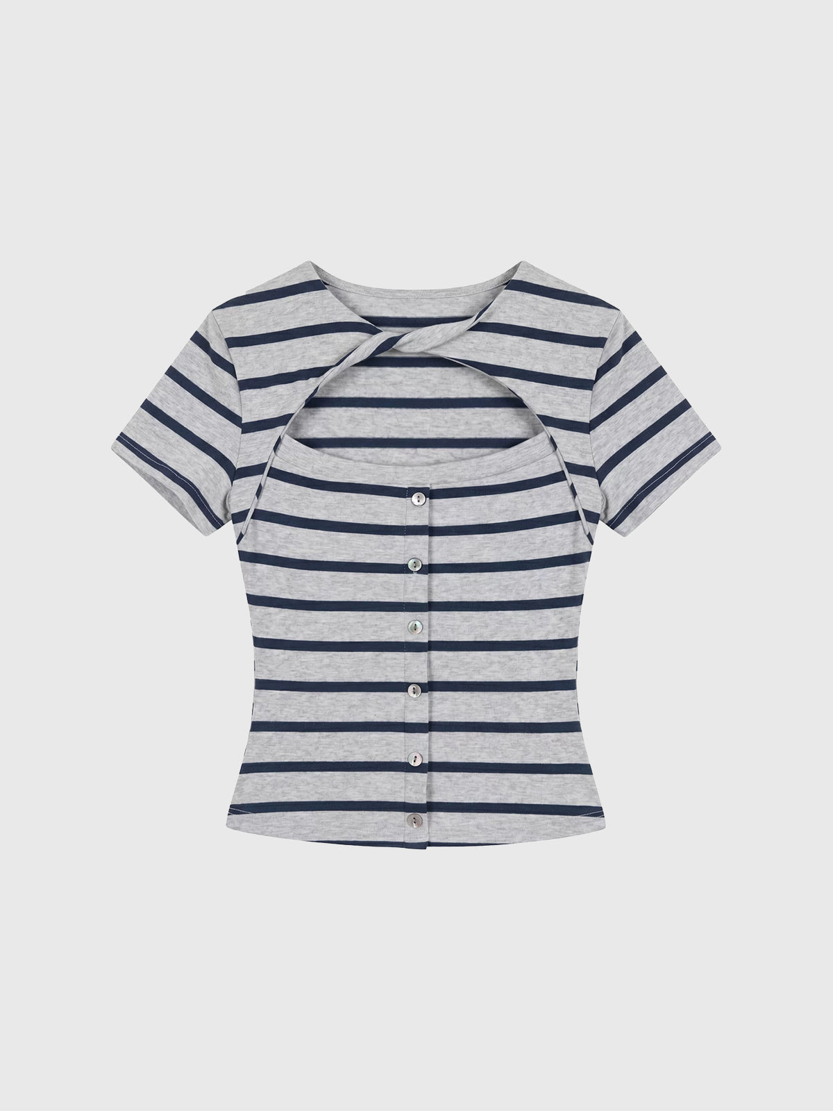 Brick Lane Skimming Stripe T-Shirt - Blue