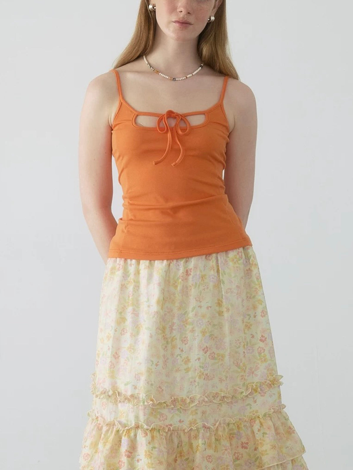 Brick Lane Skimming Cami Top - Orange