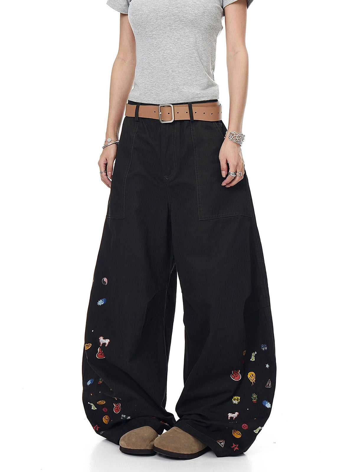 Handled Carefully Curve Pants – Multi Black