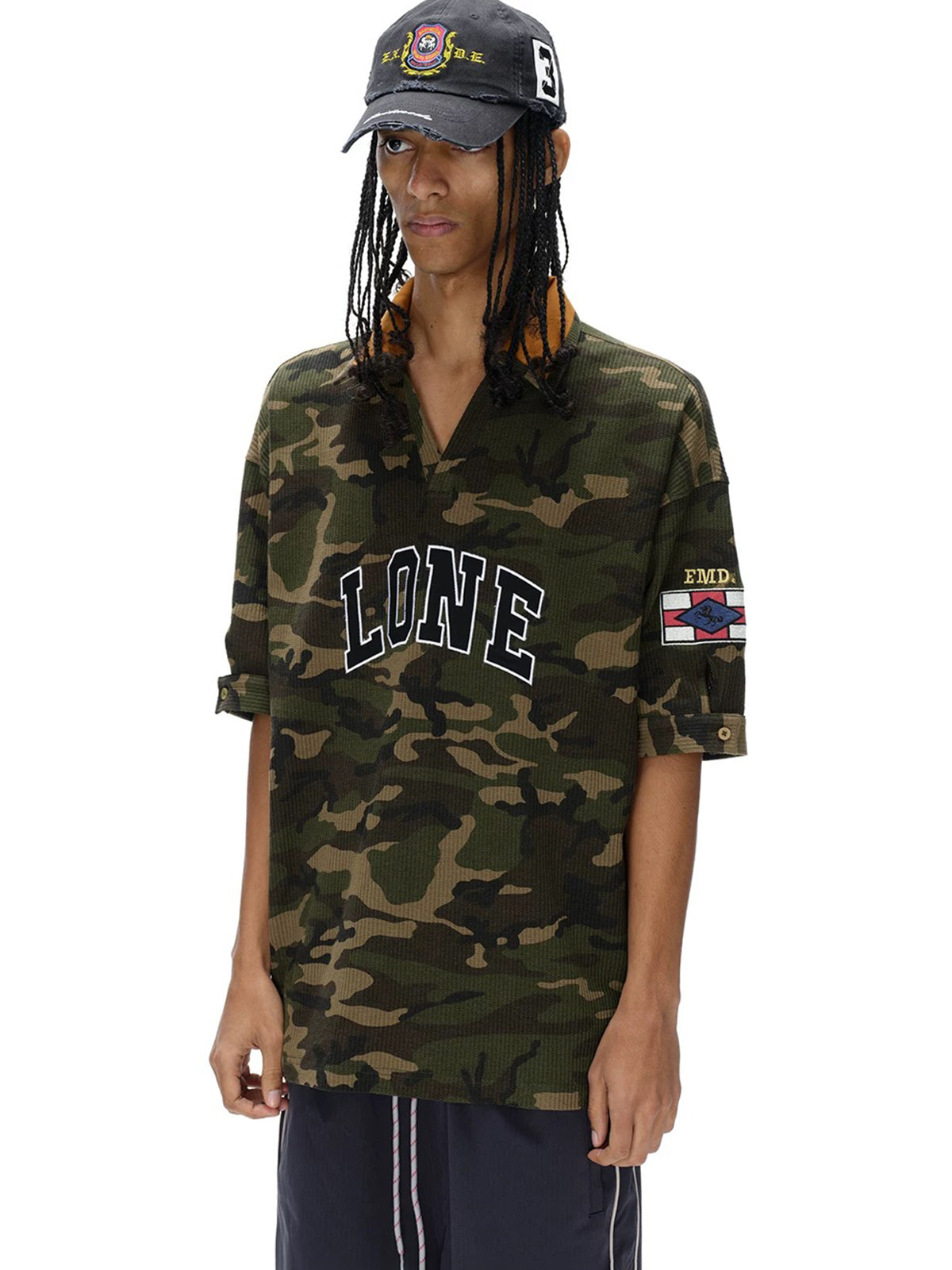 Brick Lane Baggy Camouflage Shirt - Green