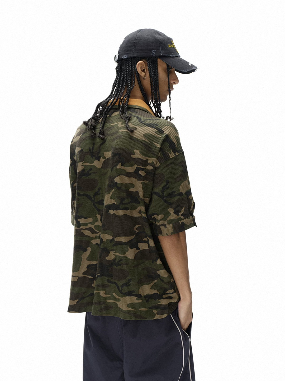 Brick Lane Baggy Camouflage Shirt - Green