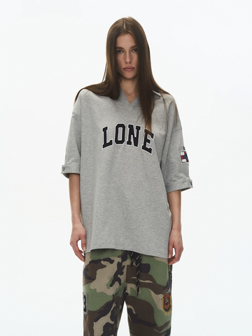 Brick Lane Baggy Letter T-Shirt - Grey
