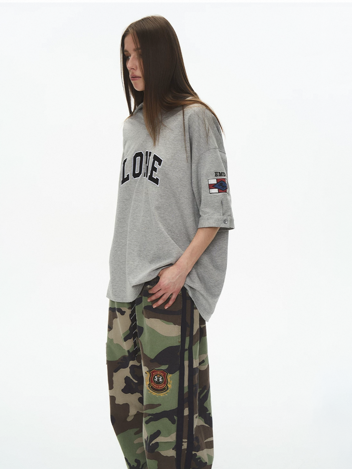 Brick Lane Baggy Letter T-Shirt - Grey