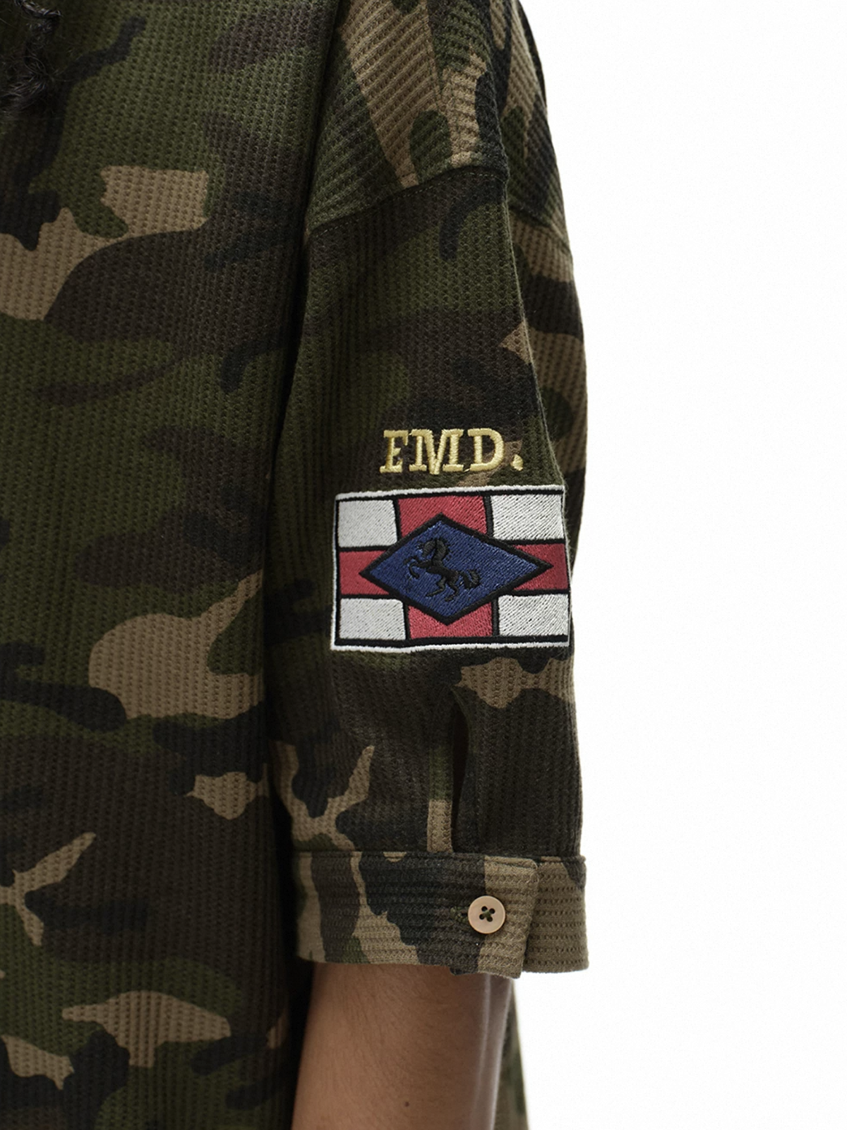 Brick Lane Baggy Camouflage Shirt - Green