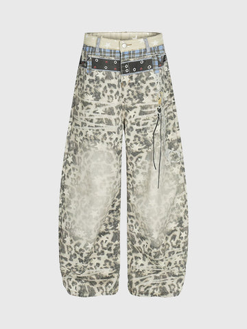 Starmarked Instinct Barrel Pants – Denim Leopard