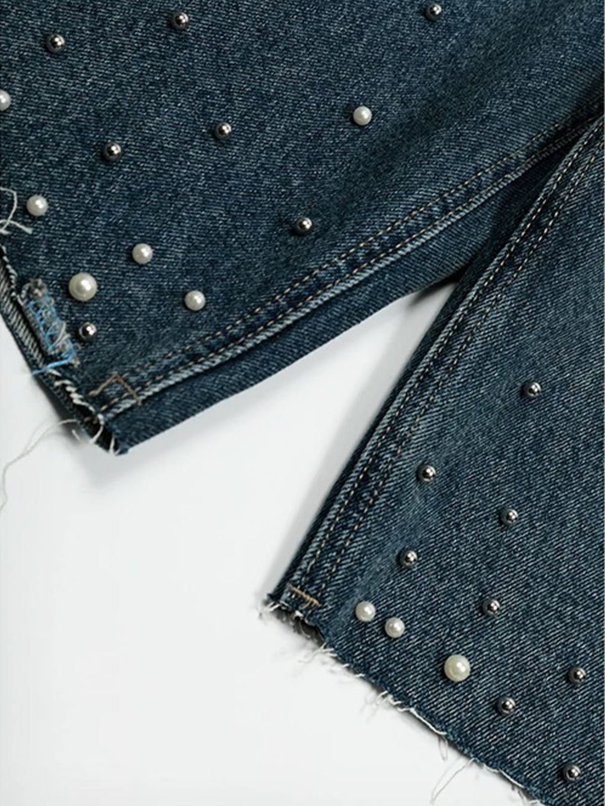 Brick Lane Wide-leg Pearl Jorts - Blue