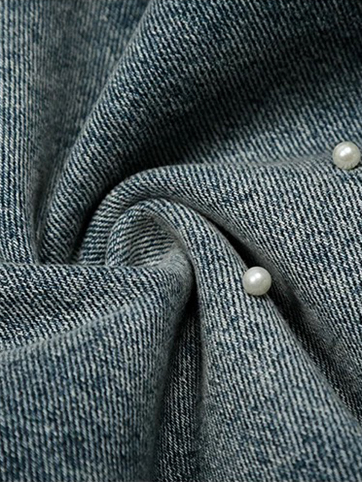 Brick Lane Wide-leg Pearl Jorts - Blue