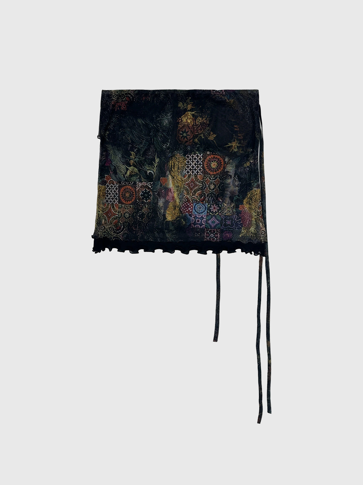 Brick Lane Skimming Mesh Mini Skirt - Black