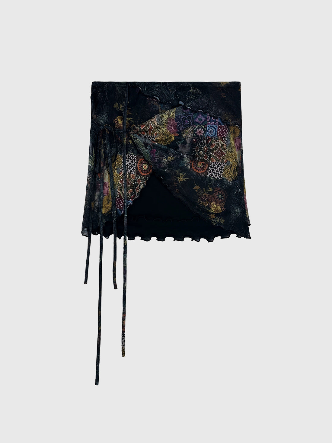 Brick Lane Skimming Mesh Mini Skirt - Black