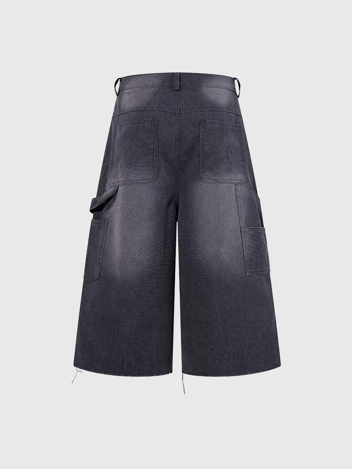 Brick Lane Wide-leg Print Jorts - Grey