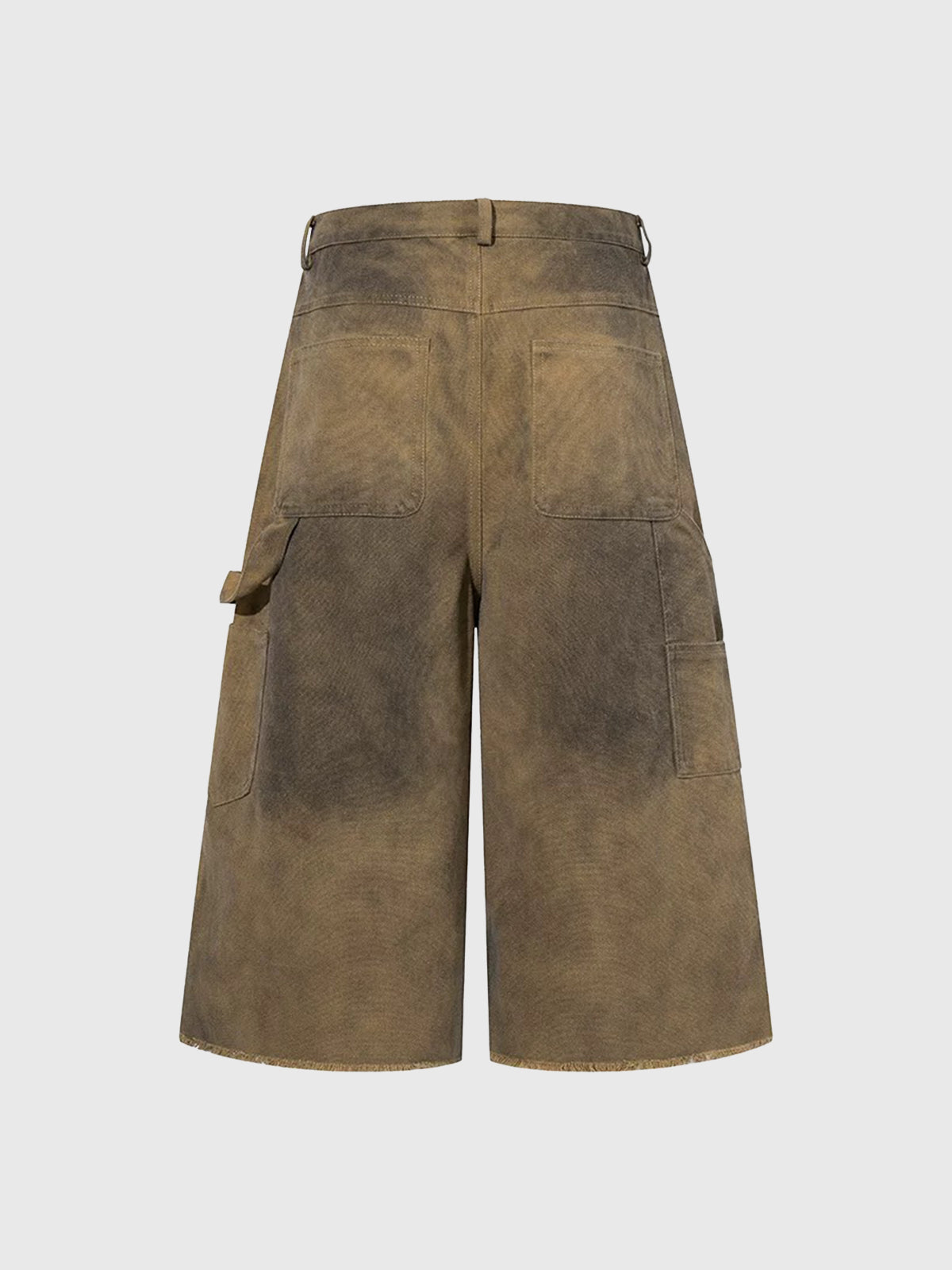 Brick Lane Wide-leg Print Jorts - Brown