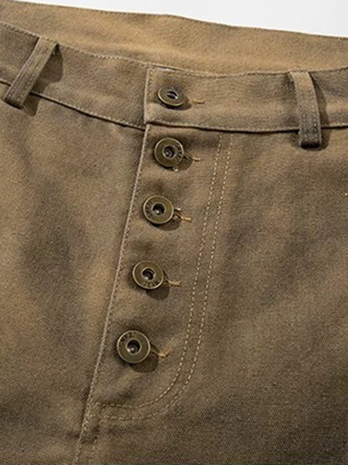 Brick Lane Wide-leg Print Jorts - Brown