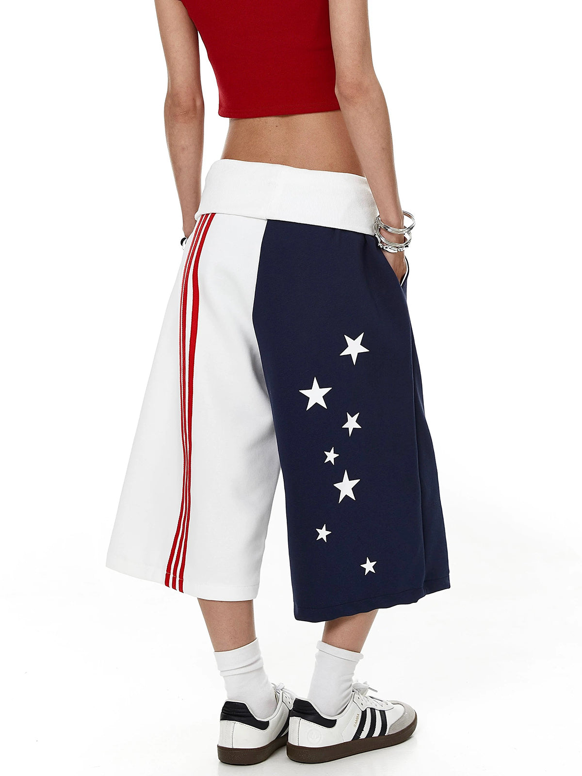 Brick Lane Wide-leg Flag Jorts - Multi