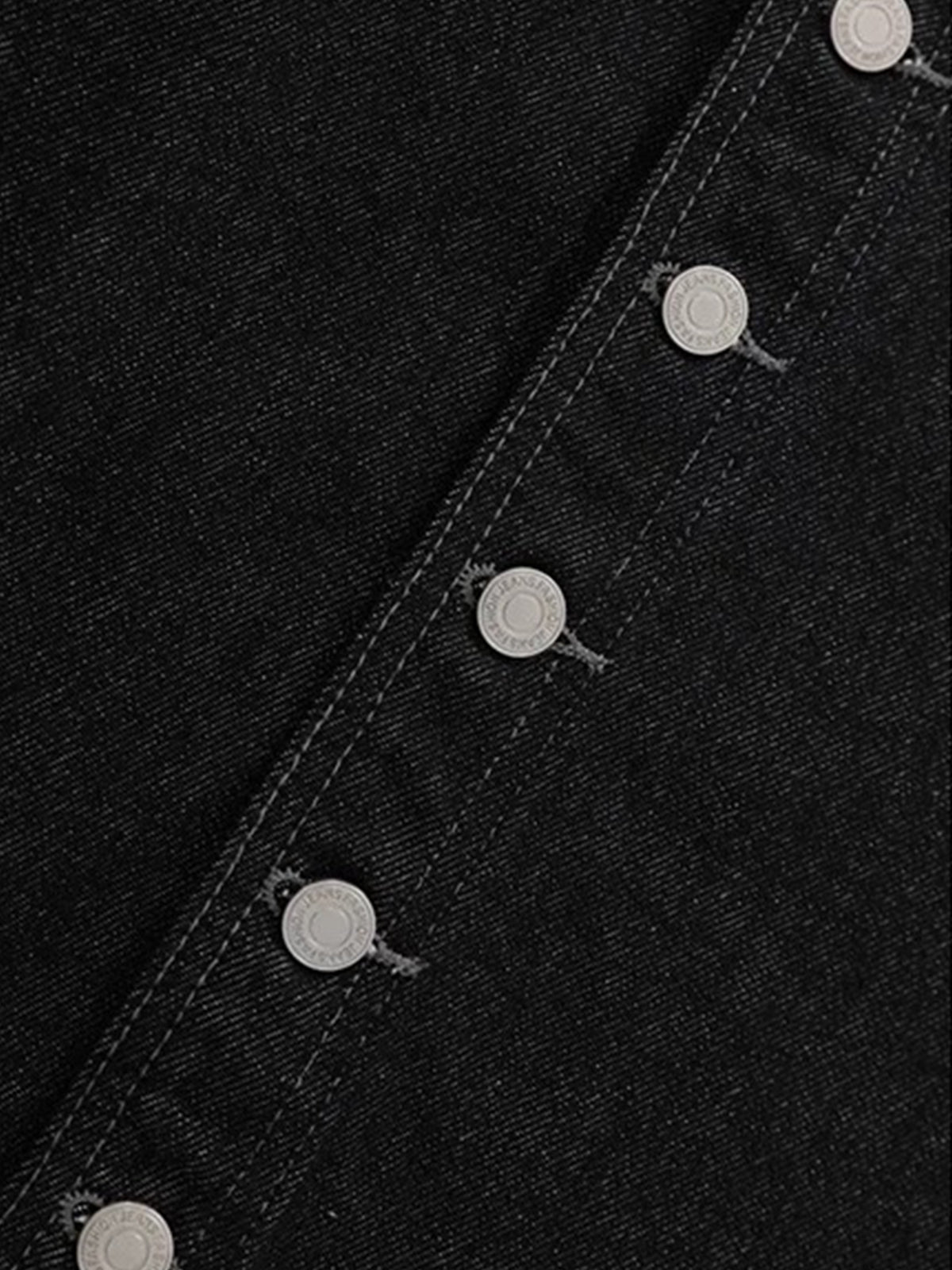 Brick Lane Wide-leg Button Jorts - Black