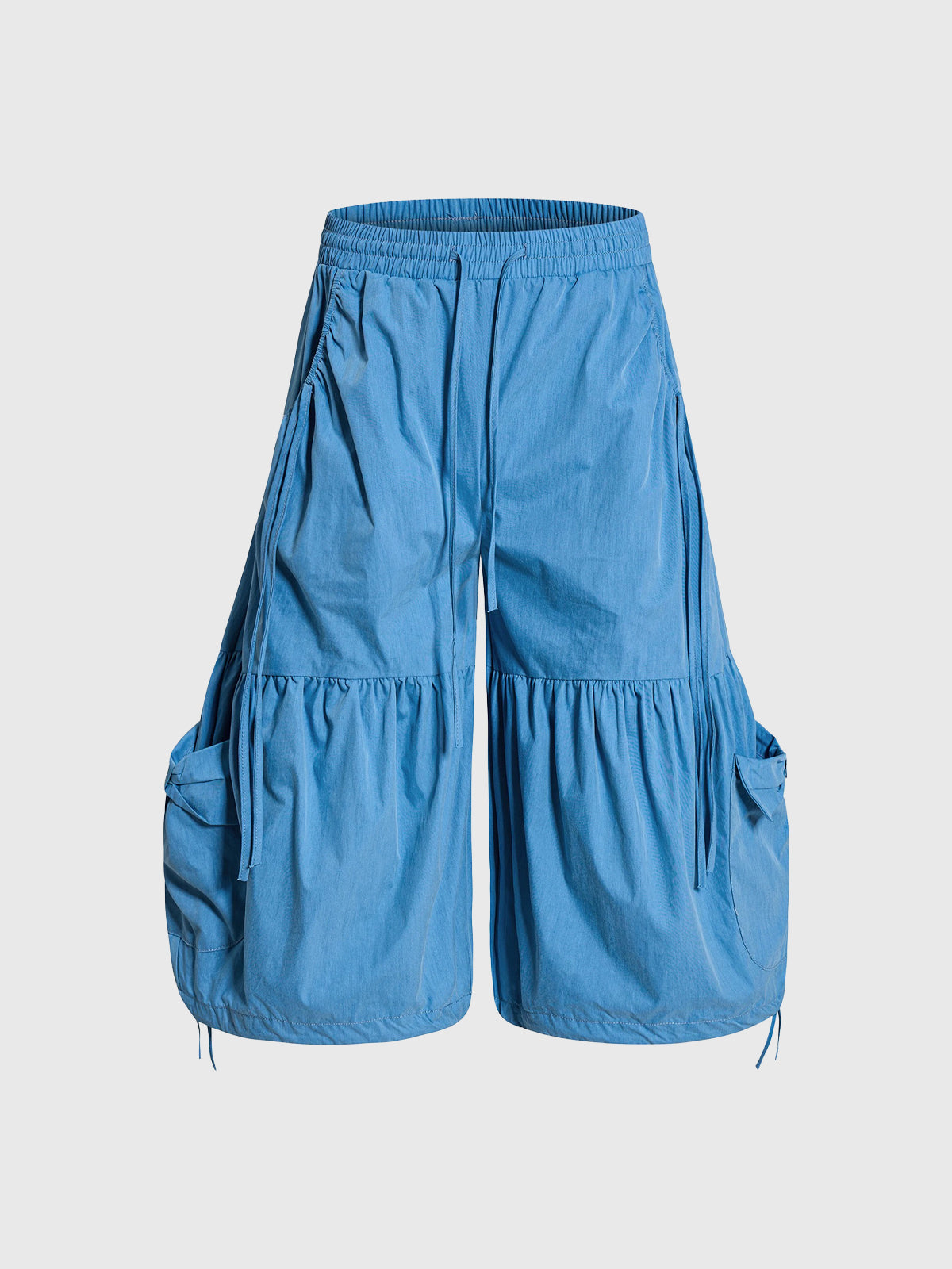 Brick Lane Wide-leg Bow Cargo Pants - Acid Blue