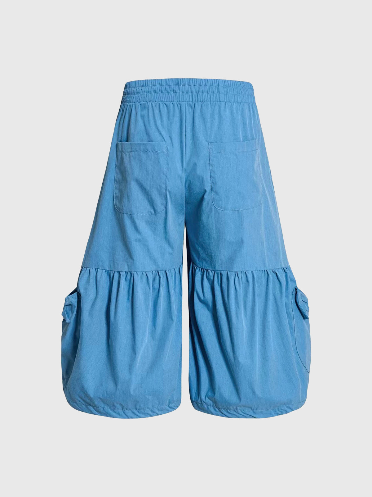 Brick Lane Wide-leg Bow Cargo Pants - Acid Blue