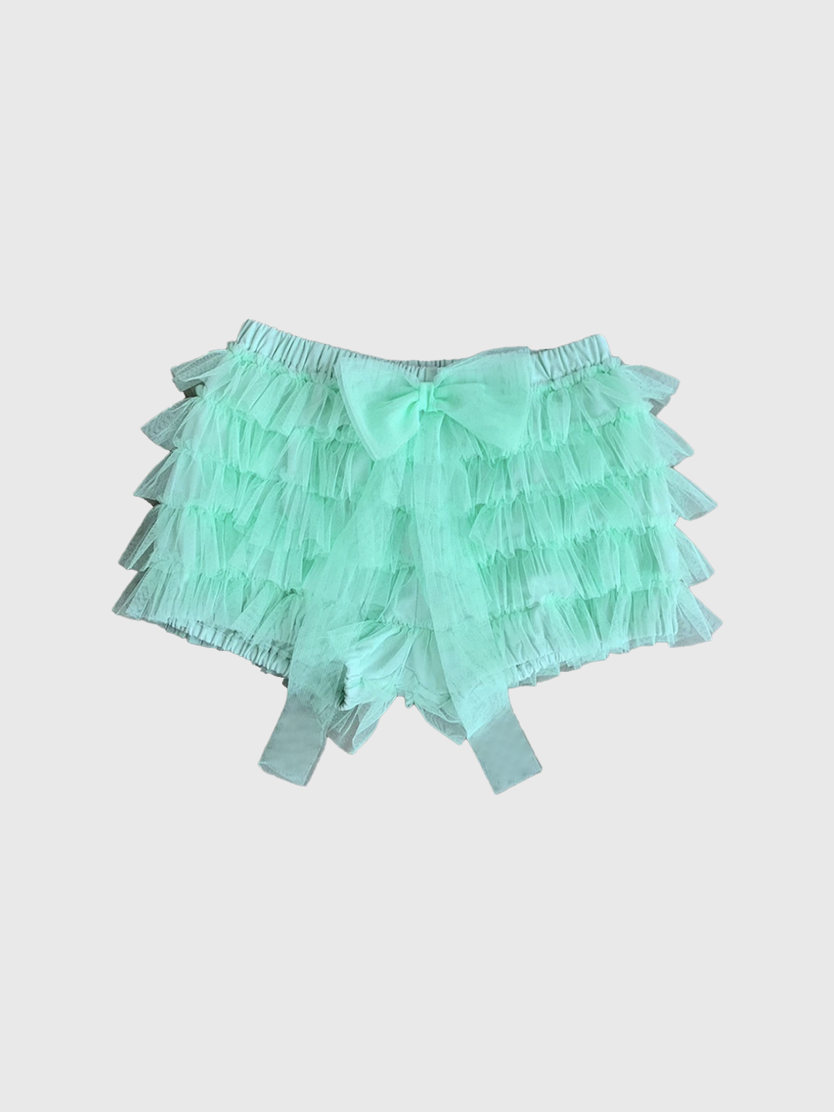 Brick Lane Skimming Mesh Bow Mini Skort - Mint