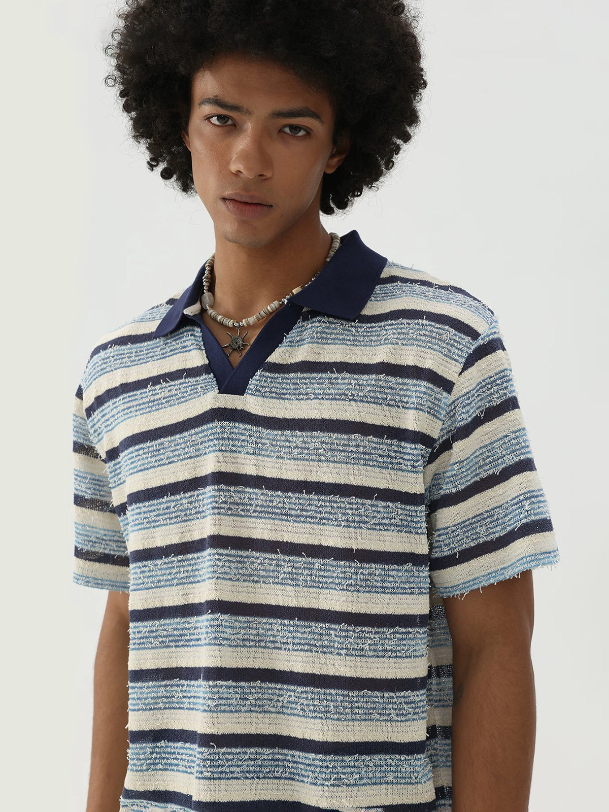 Brick Lane Baggy Polo - Blue