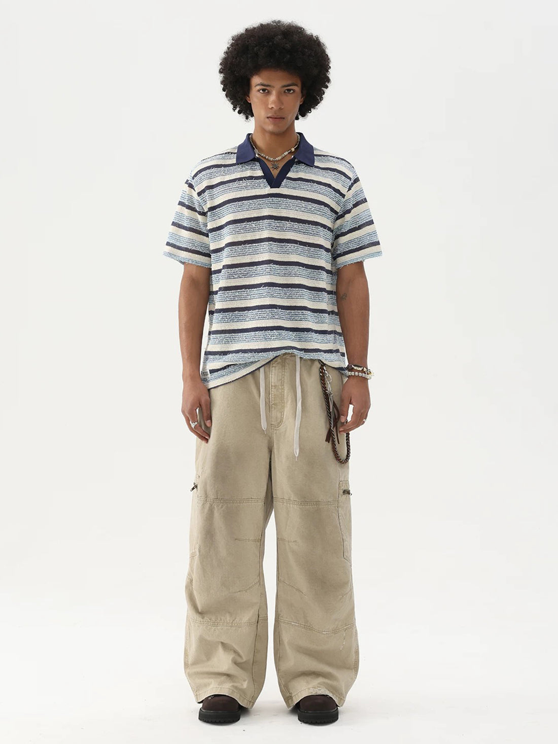 Brick Lane Baggy Polo - Blue