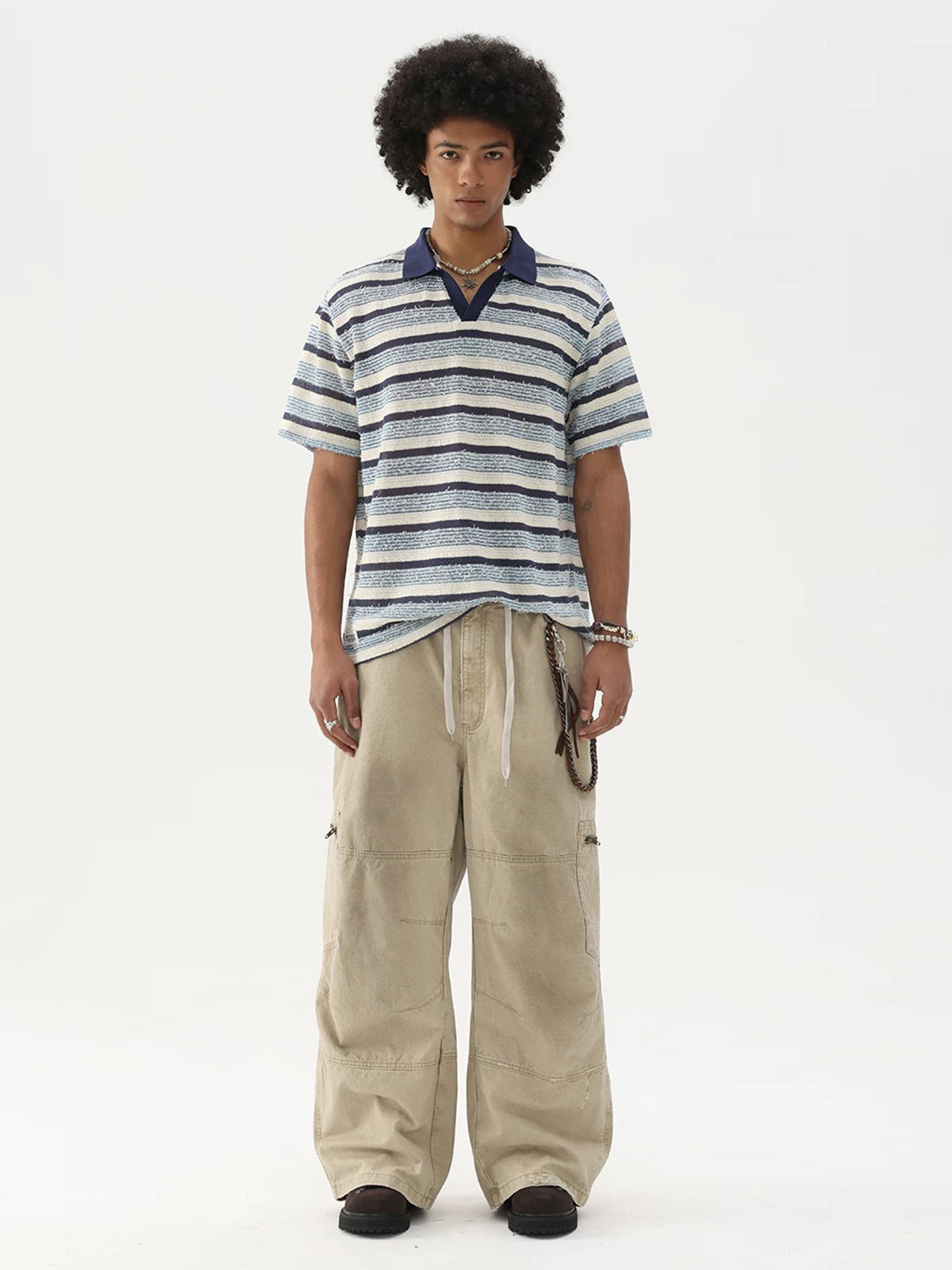 Brick Lane Baggy Polo - Blue