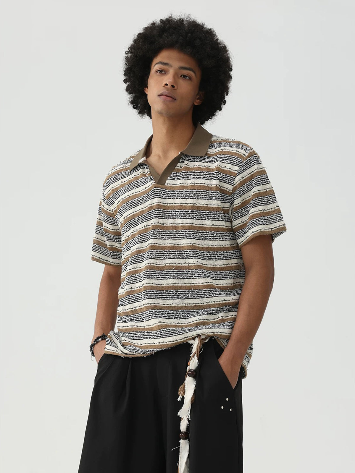 Brick Lane Baggy Polo - Brown