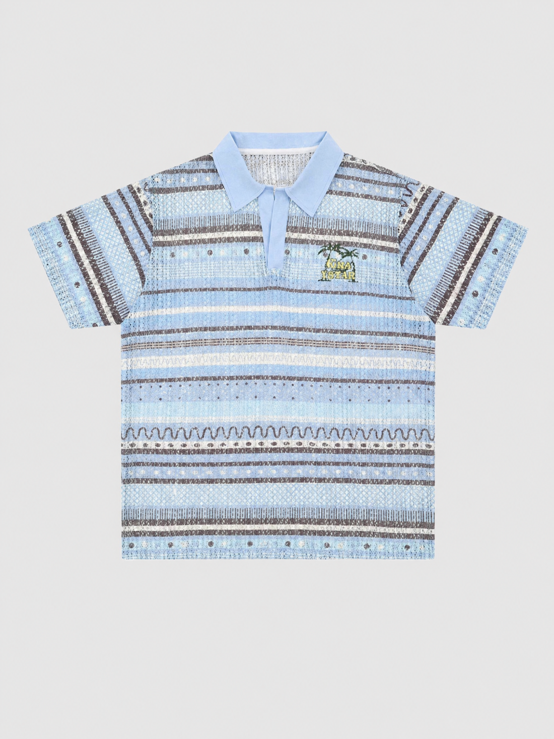 Brick Lane Baggy Polo - Light Blue