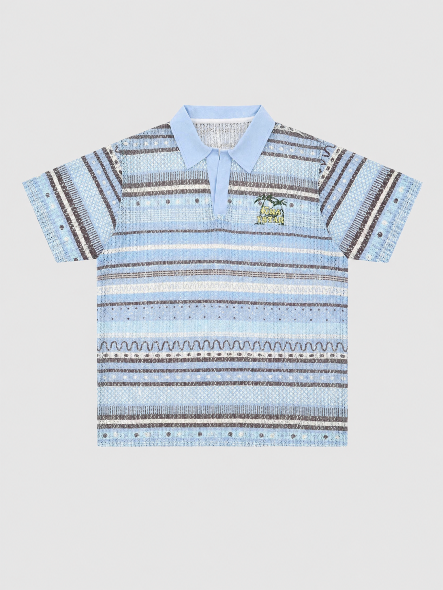 Brick Lane Baggy Polo - Light Blue