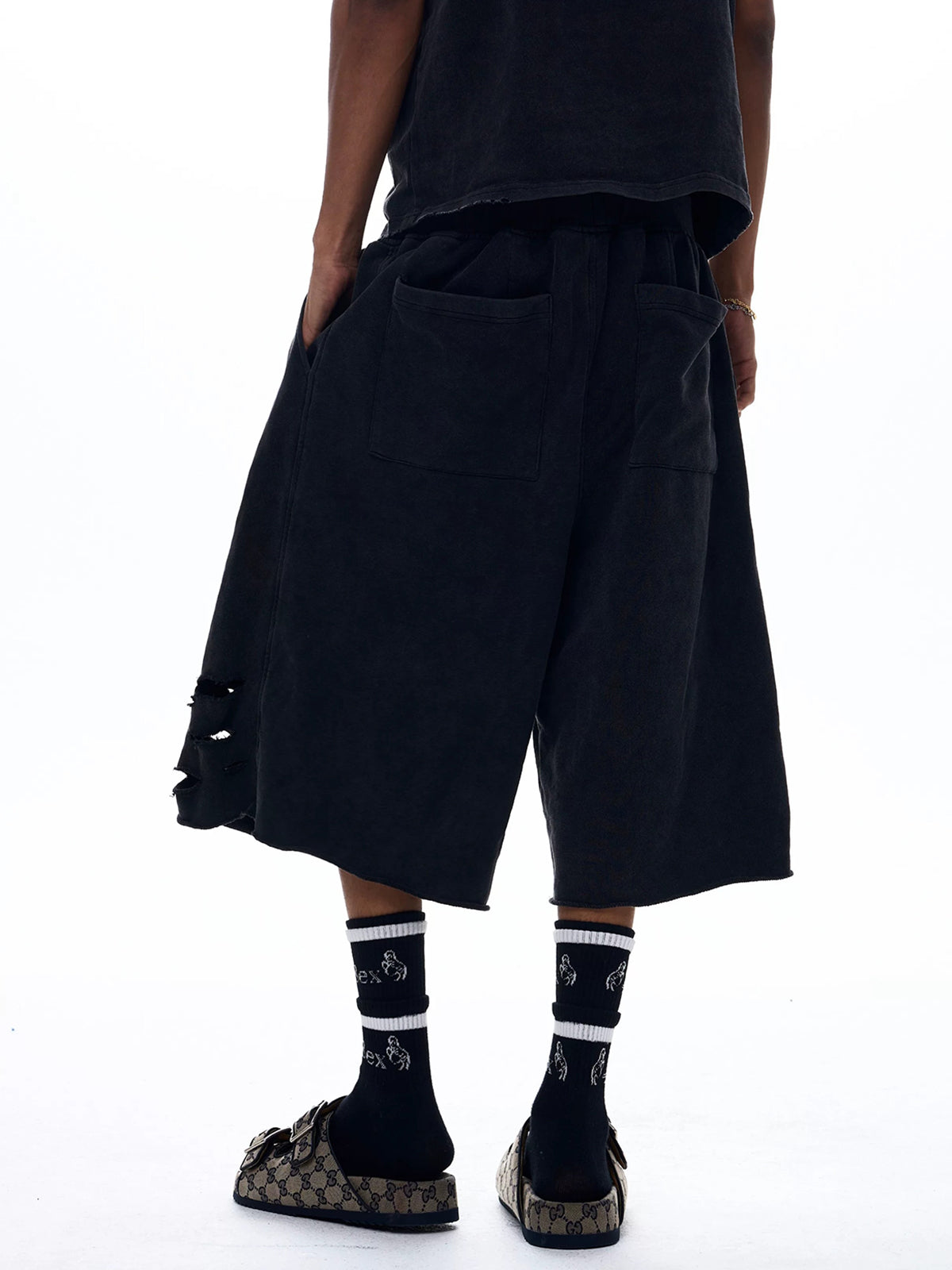 Brick Lane Wide-leg Shorts - Black