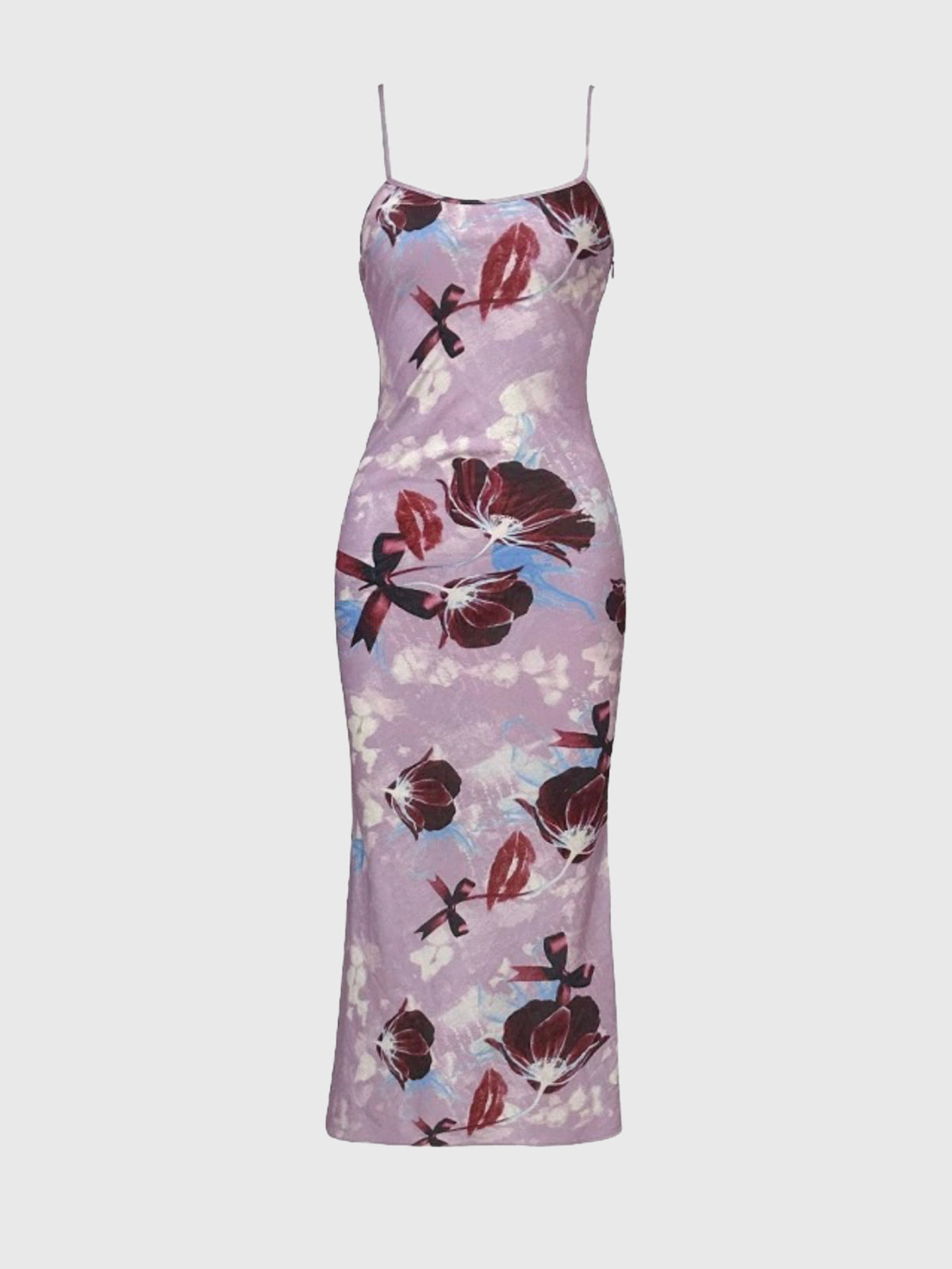 Brick Lane Waist-defining Floral Maxi Dress - Purple