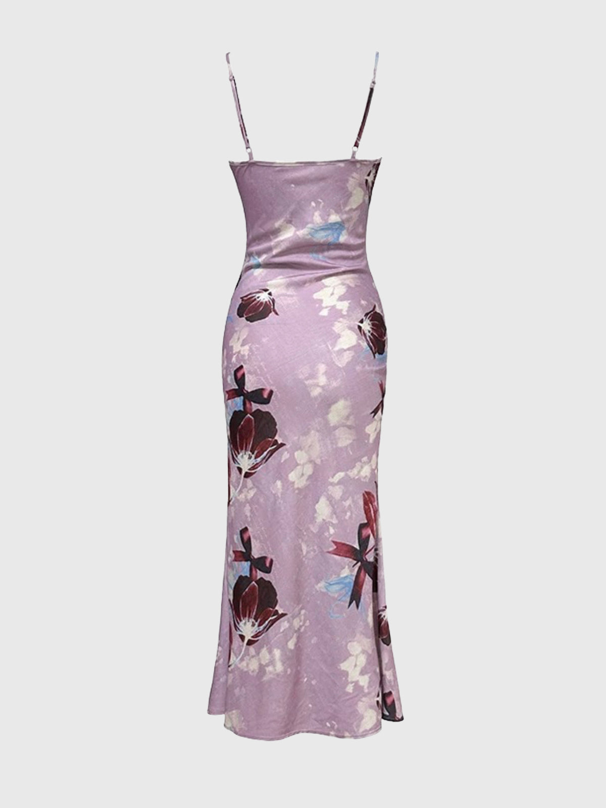 Brick Lane Waist-defining Floral Maxi Dress - Purple