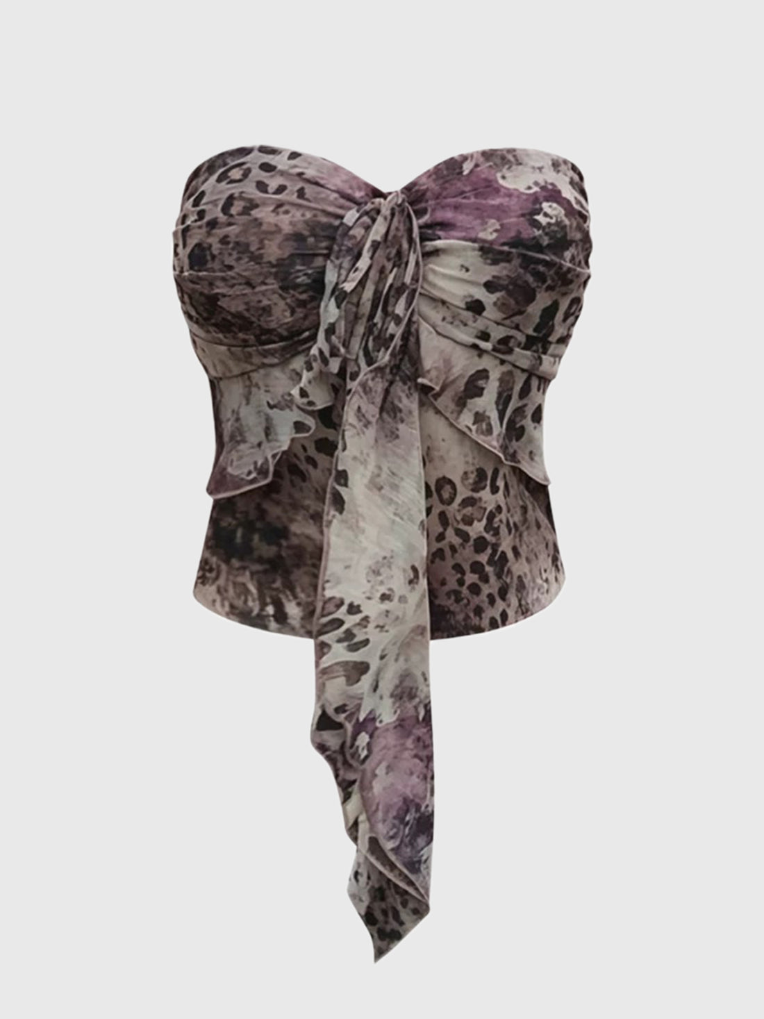Brick Lane Skimming Leopard Tube Top - Brown