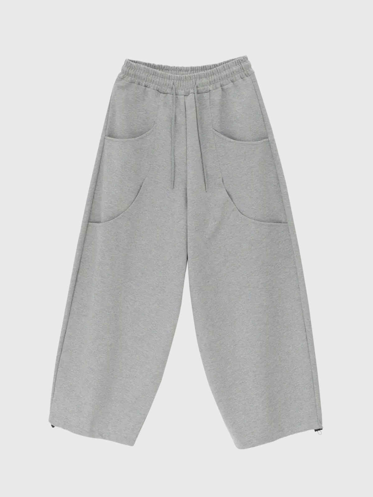 Brick Lane Wide-leg Drawstring Pants - Grey