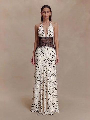 Eyes Busy Dot Lace Dress – Milk Cream