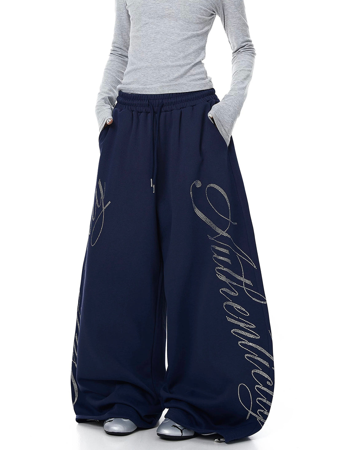 Eyes Forward Curve Pants – Navy Crystal
