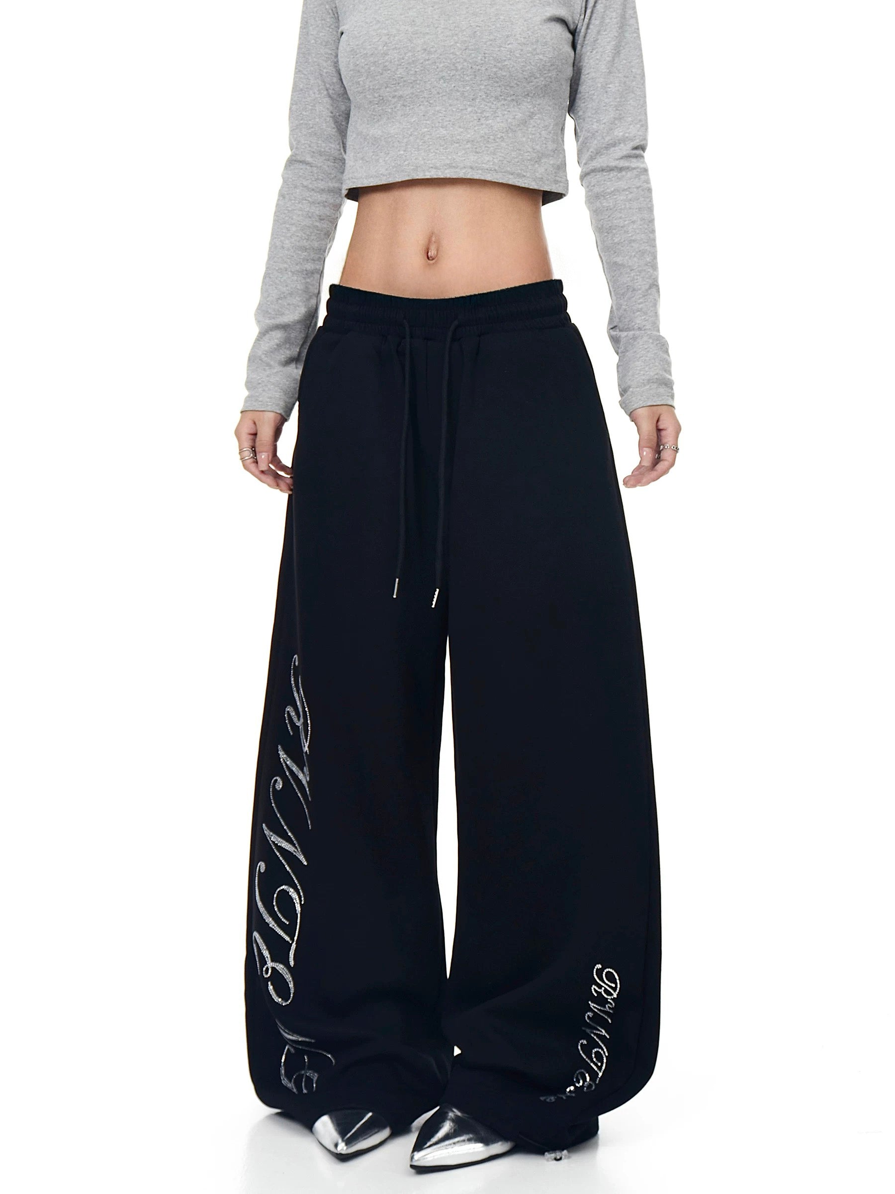 Say It Later Curve Pants – Black Crystal